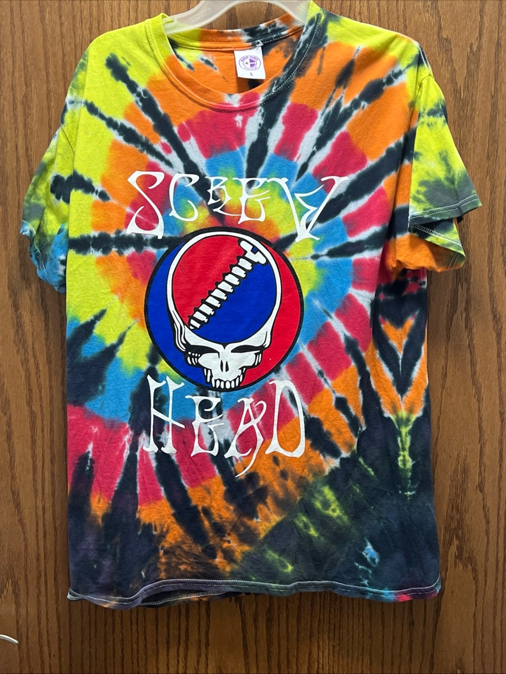 Tie-Dye Skull Graphic Tee - Multicolor Mens Shirt